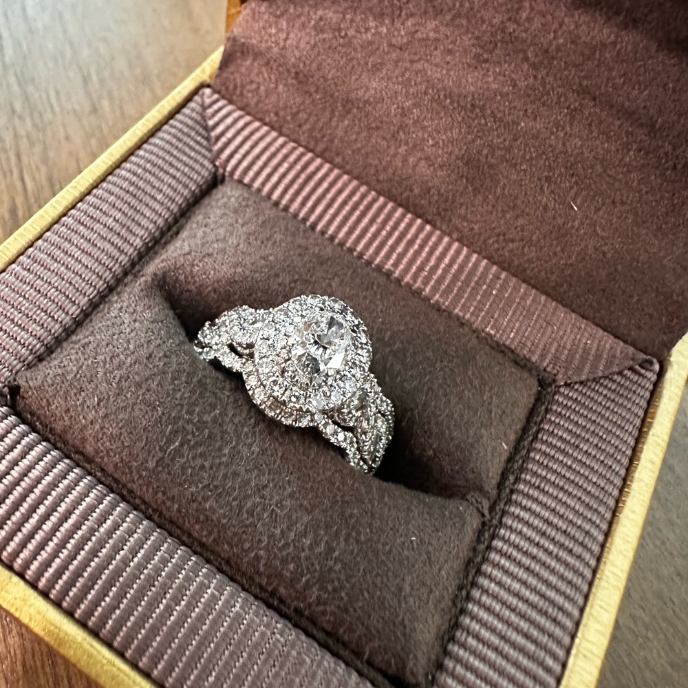 Neil Lane Bridal Set - 1.5 ct. tw. Stunning Oval w Anniversary Bands